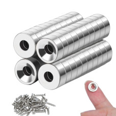 10 mm Çap x Delik 8/4 x 5 mm Havşa Delikli Neodimyum Mıknatıs