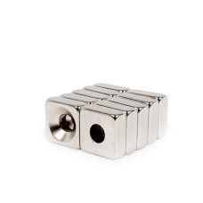 10×10mm x Delik 8/4 x 5 mm Havşa Delikli Neodyum Mıknatıs