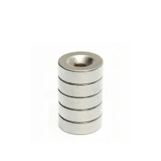 15 mm Çap x Delik 10/5.5 x 5 mm Havşa Delikli Neodyum Mıknatıs