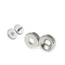 20 mm Çap x Delik 10/5.5 x 5 mm Havşa Delikli Neodyum Mıknatıs