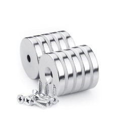 30 mm Çap x Delik 10/5.5 x 5 mm Havşa Delikli Neodyum Mıknatıs