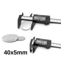 40×5mm Yuvarlak Neodyum Mıknatıs