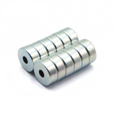 Çap 18 mm x İç Çap 5.5 mm x Kalınlık 5 mm Düz Delikli Neodimyum Mıknatıs